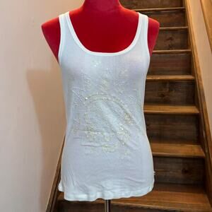 Small white twisted heart y2k